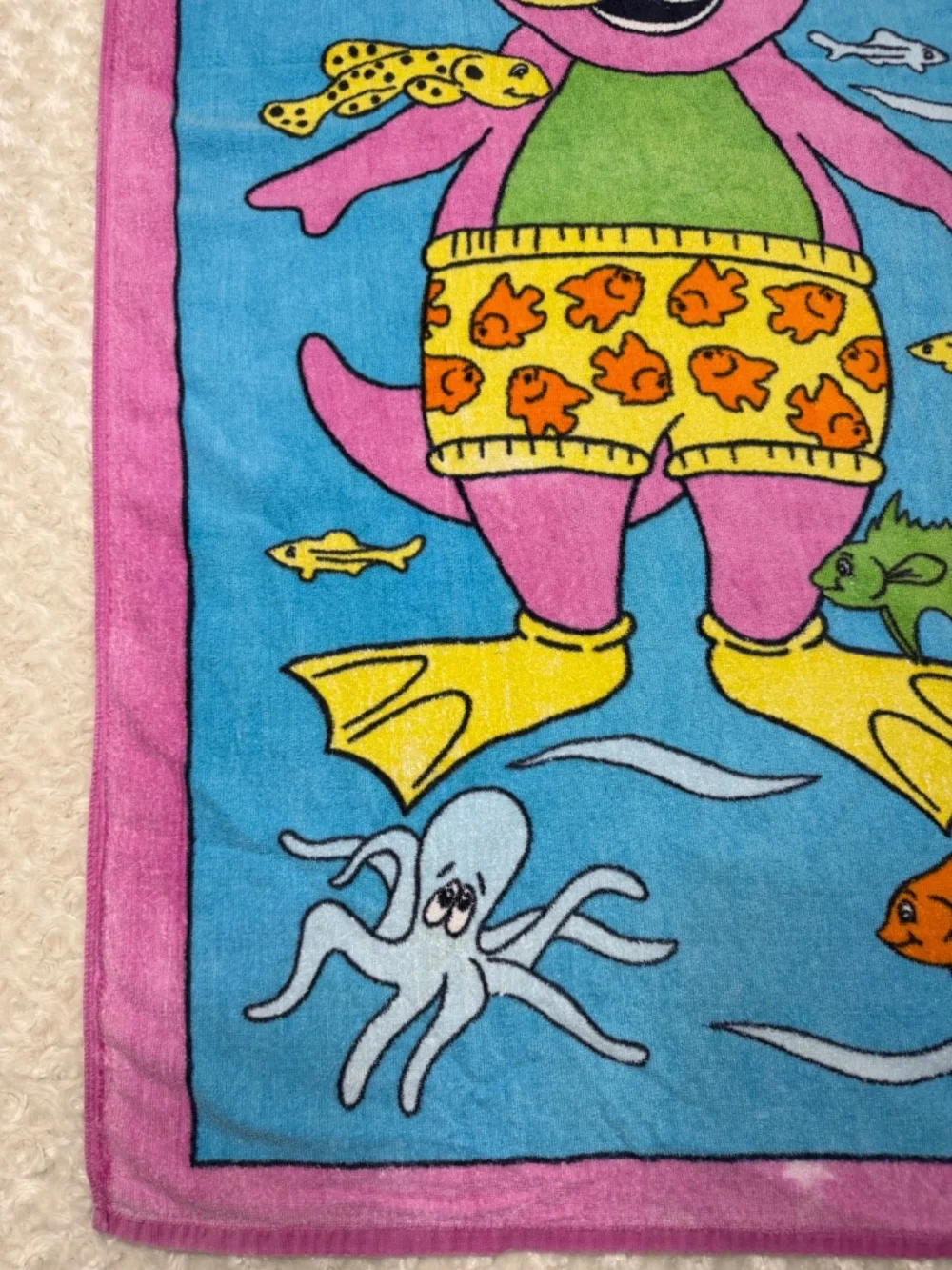 Vintage 1992 BIBB Barney Beach Towel 54